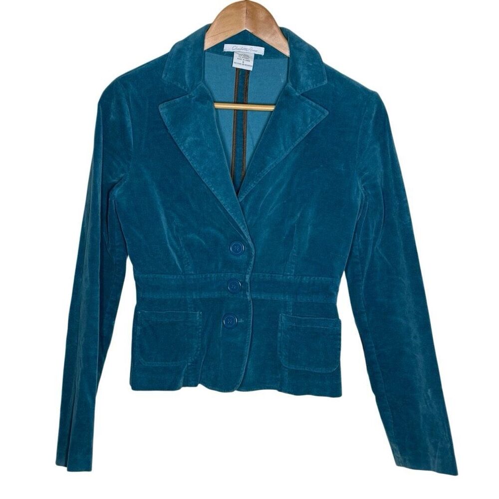 Charlotte Russe Blue Long Sleeve Blazer Jacket Size S Career 3 Button Career